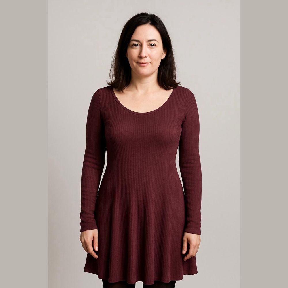 Cato Dress Women's Size Large Burgundy Long Sleeve